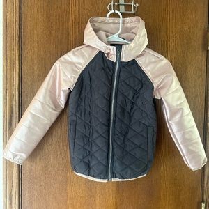 Limited Too Lined Hooded Quilted Jacket with Grey and Rose Gold Size 7/8